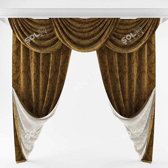 Elegant Drapery Collection 3D model image 1