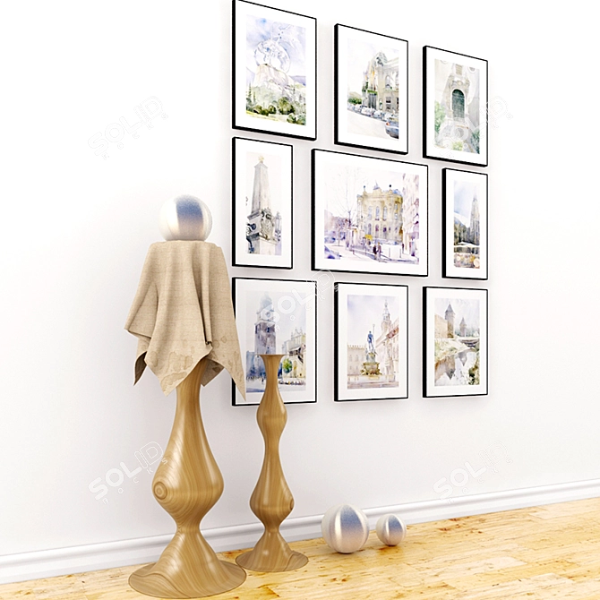 Elegant Home Decor Set 3D model image 2