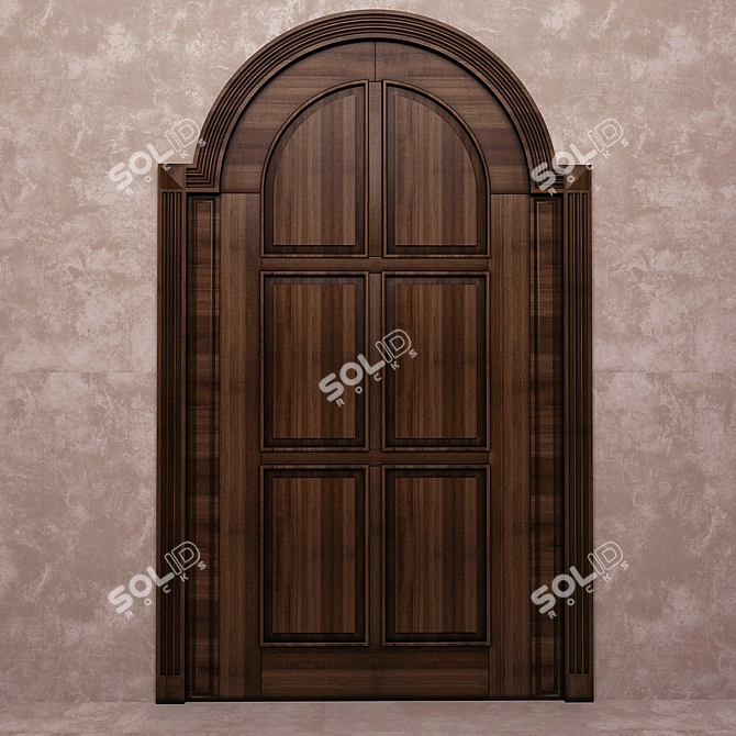 Elegant Vintage Door 3D model image 1