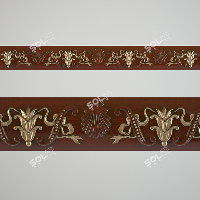 Elegant Classic Cornice 3D model image 1