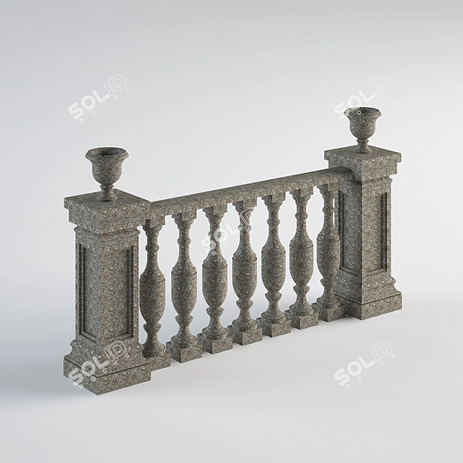 Granite Pedestals and Balusters 3D model image 1