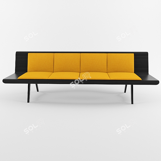 Modern 3m Bench with OBJ Format 3D model image 1