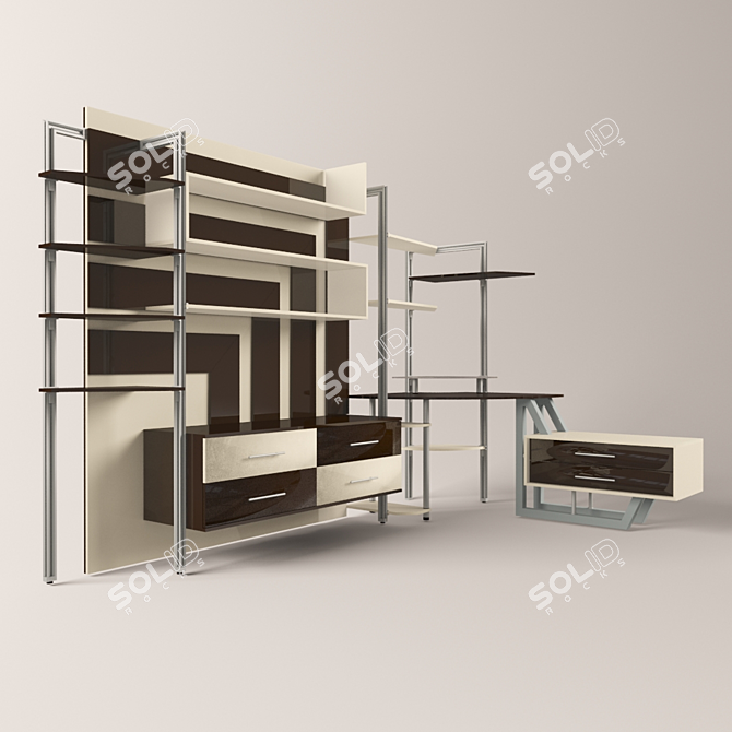 Aluminum Wardrobe Furniture 3D model image 1