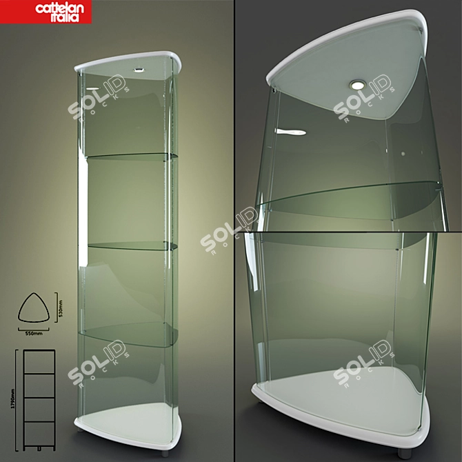 Elegant Cattelan Italia Shield Stand 3D model image 1