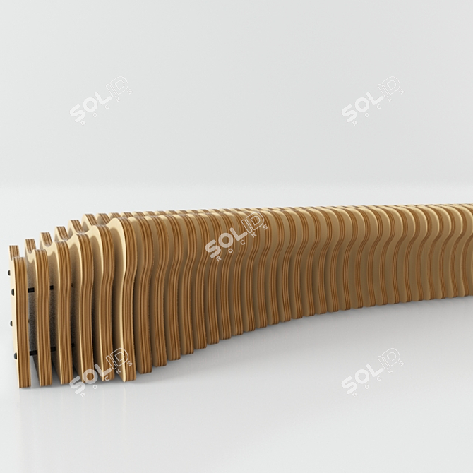 Parametric Bench: Innovative Design, Optimal Size 3D model image 1