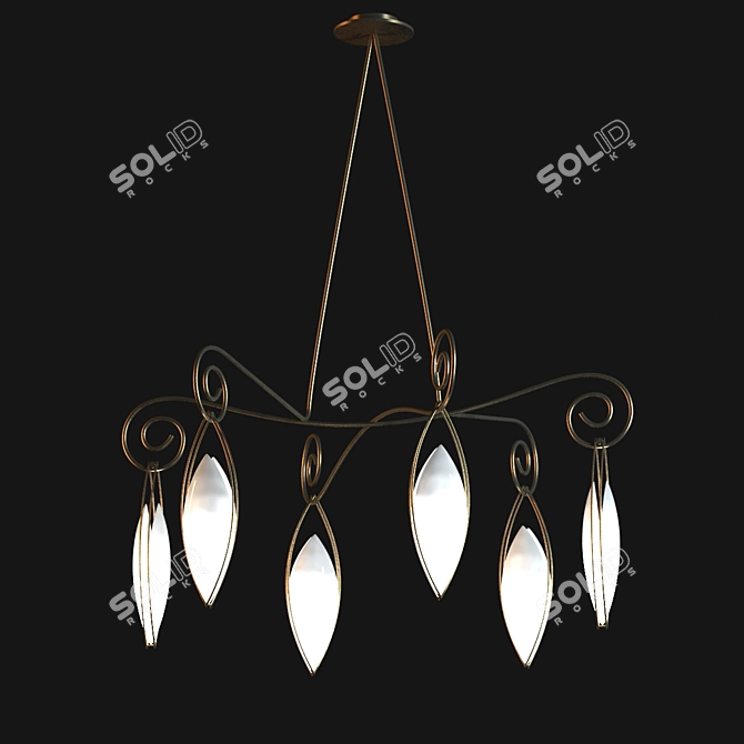 Elegant Creole Pendant Light 3D model image 1