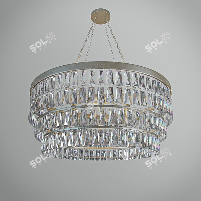 Elegant Clear Crystal Chandelier 3D model image 1