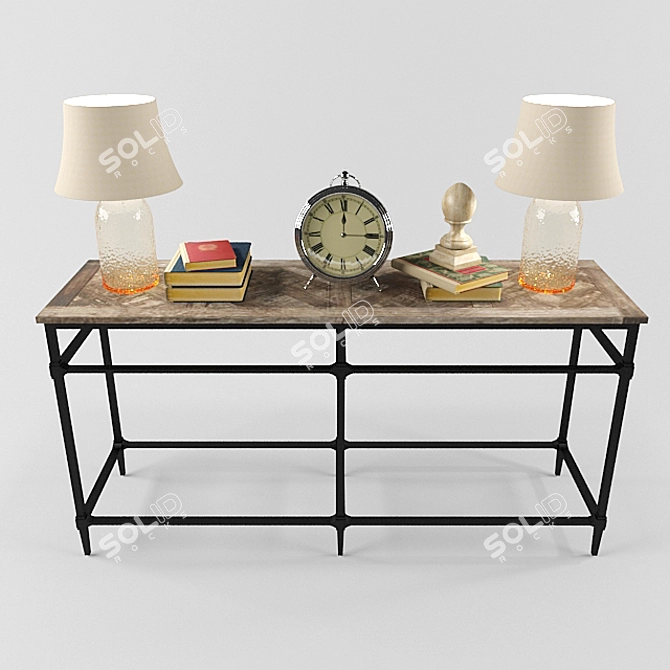 Elegant Parquet Coffee Table 3D model image 2