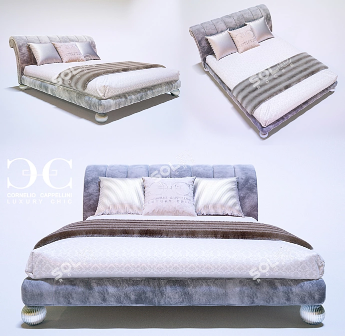 Title: Cornelio Cappellini Priscilla Bed 3D model image 1