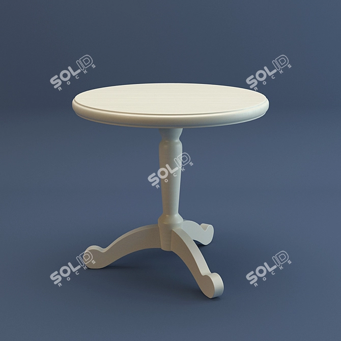 Vintage Round Albert Table 3D model image 1