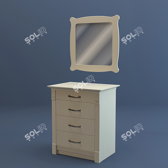 Vintage-inspired Dresser with Mirror: Minacciolo English Mood 3D model image 1