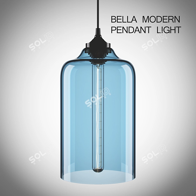 Sleek Bella Pendant Light 3D model image 1