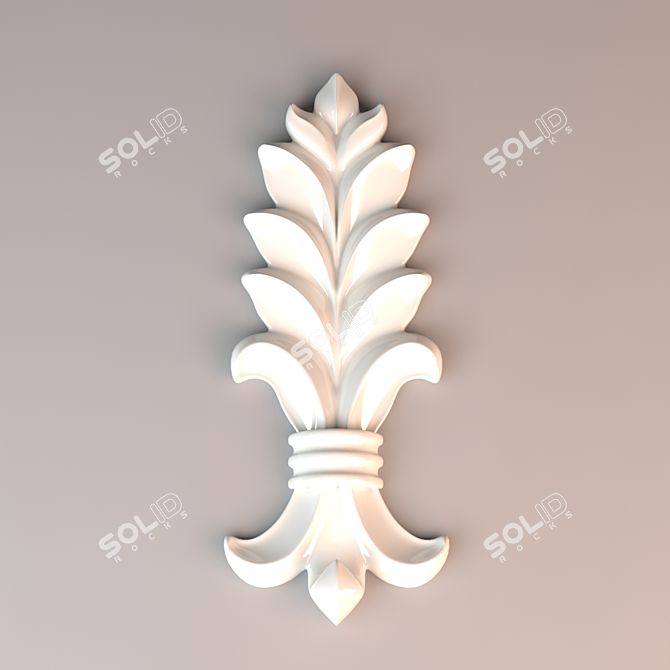 Elegant Molded Decorative Element 3D model image 1