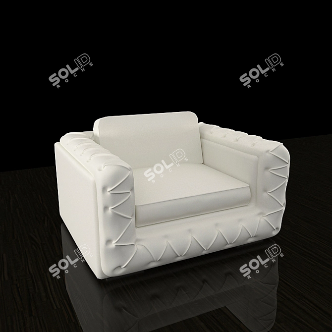 Italian Chic: Ocean Tufted Chair 3D model image 1