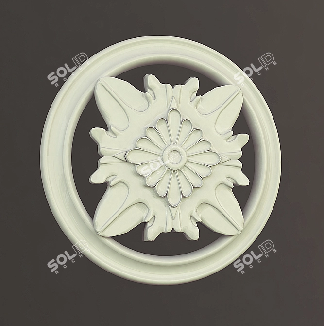 Elegant Flower Ornament 3D model image 1