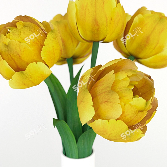 Artistic Tulip Ensemble 3D model image 3