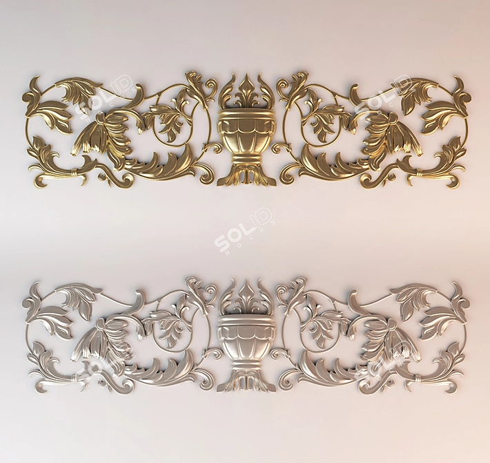 Elegant Fretwork Moulding 3D model image 1