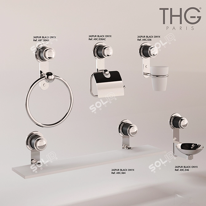 Black Onyx Mixer Set: THG Jaipur Collection 3D model image 2