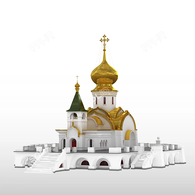 Seraphim of Sarov Temple: Sacred Structure in Khabarovsk 3D model image 1