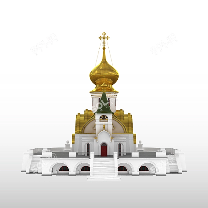 Seraphim of Sarov Temple: Sacred Structure in Khabarovsk 3D model image 2