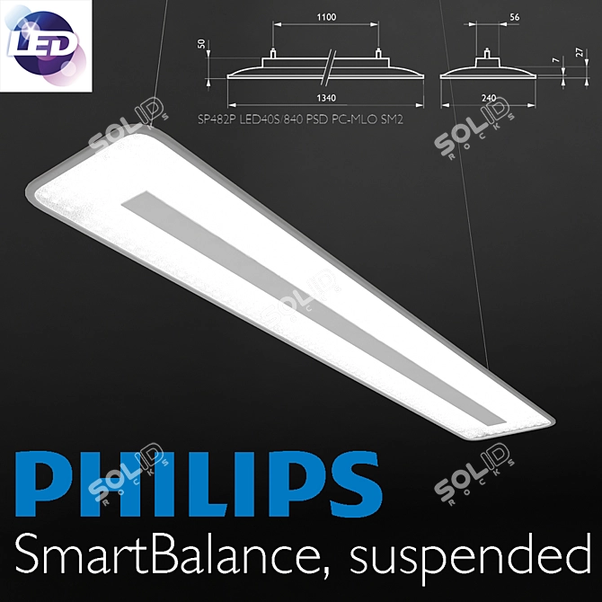 SimpleOffice LED Light 3D model image 1