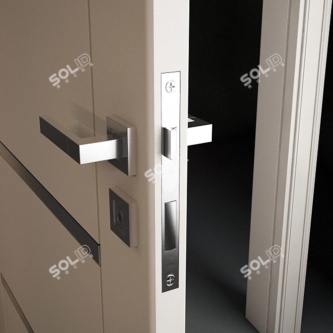 Sleek White Pivot Door 3D model image 3