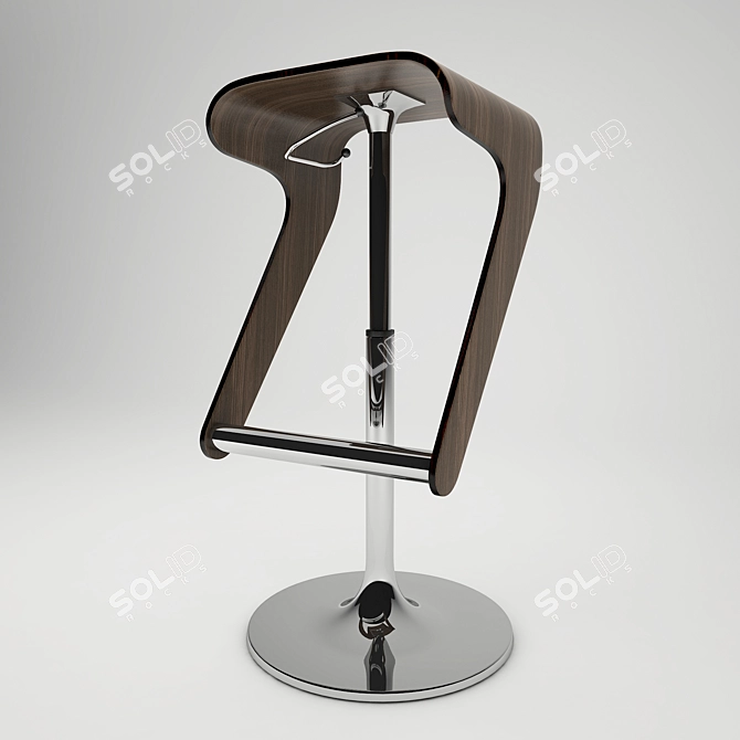 Sleek Contemporary Bar Stool 3D model image 1