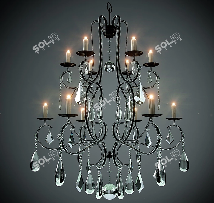 Elegant Carrillo Chandelier 3D model image 1