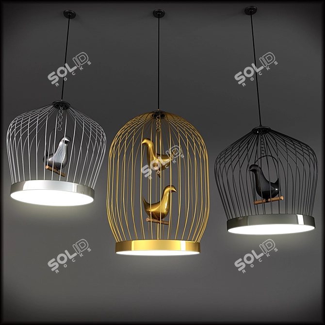 Tweety LED Pendant: Sleek Elegance 3D model image 1