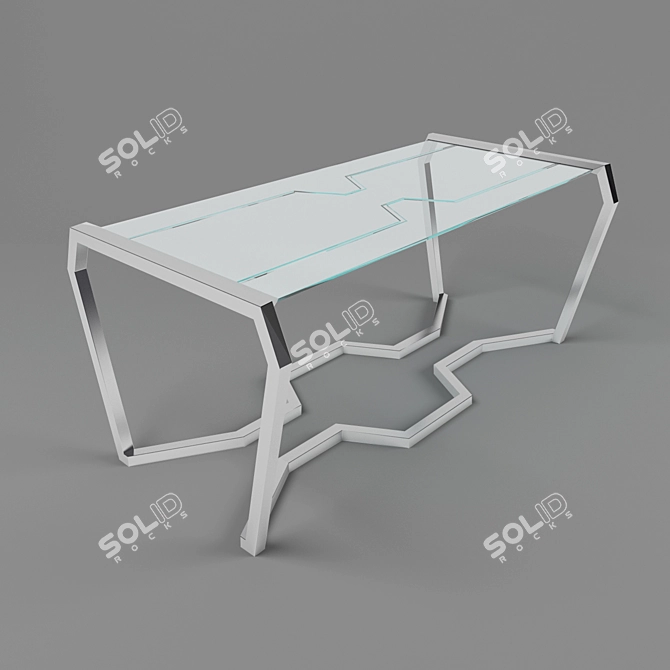 Elegant Stainless Steel Table 3D model image 1