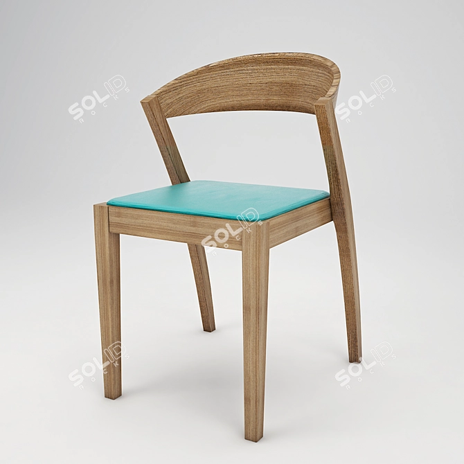 Silsa Zanna: Elegant Wooden Chair 3D model image 1