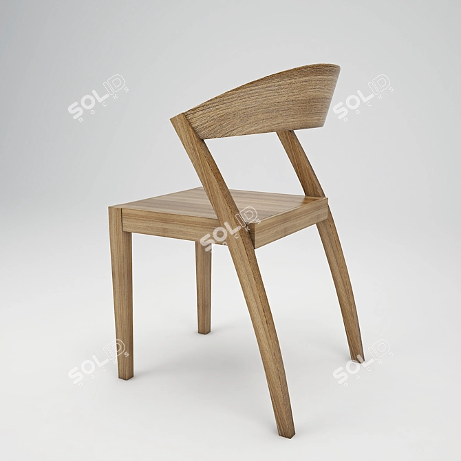 Silsa Zanna: Elegant Wooden Chair 3D model image 3