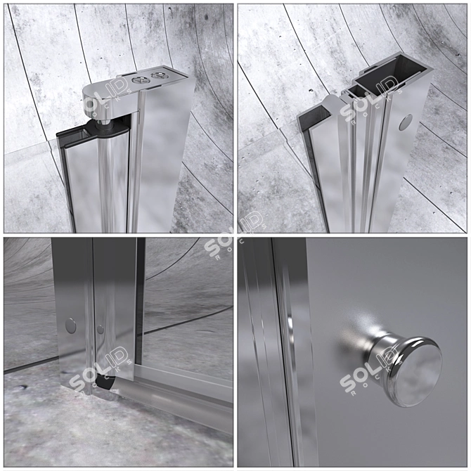 Radaway EOS DWJ: Stylish Shower Door for Niche 3D model image 2