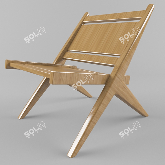 Durable Comfort: longlife lounge chair 3D model image 1