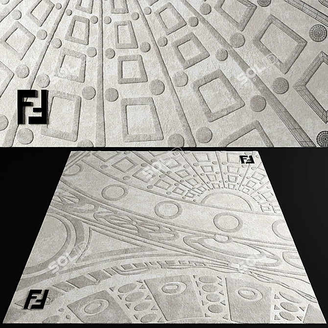 Luxury Fendi Carpet for Ultimate Elegance 3D model image 1