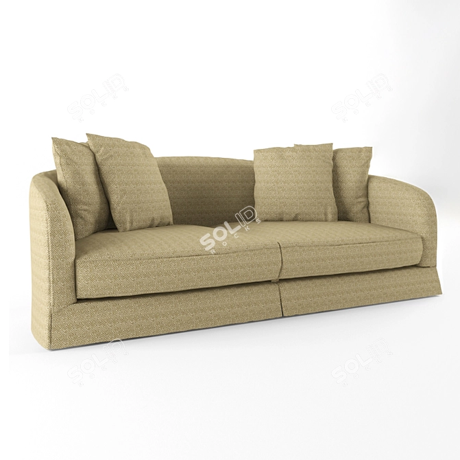 Cozy Velvet Sofa 3D model image 1