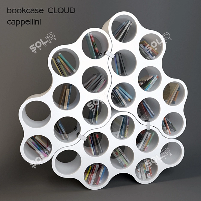 Cloud Bookcase - Modular Design 3D model image 1