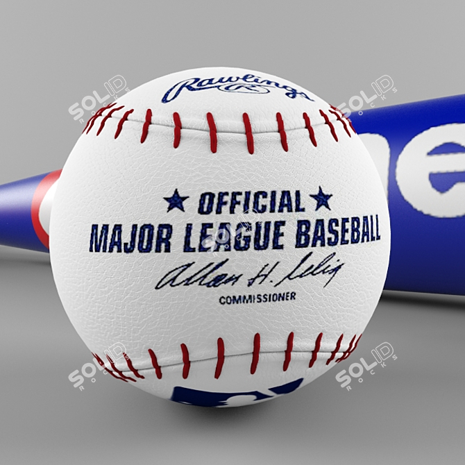 Playball Set: Ball and Bat 3D model image 1