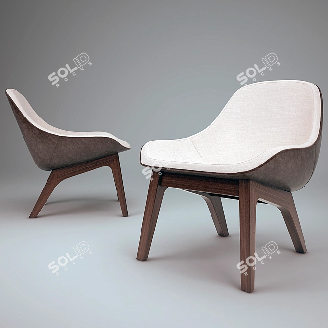 Elegant ZTR Morph Lounge Chair 3D model image 1