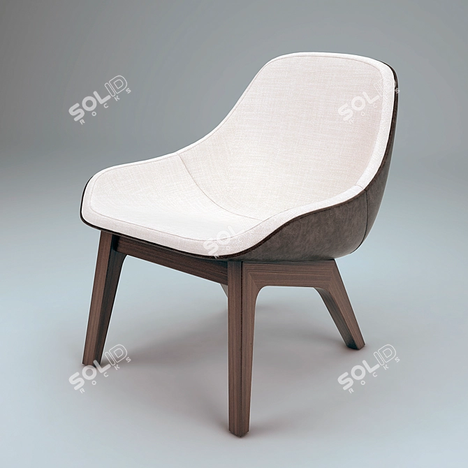 Elegant ZTR Morph Lounge Chair 3D model image 3