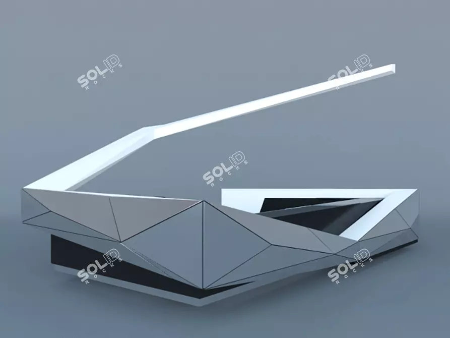 Stylish Reception Desk 3D model image 1