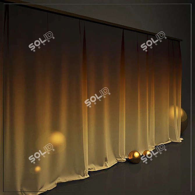 Modern Animated Curtains 3D model image 2