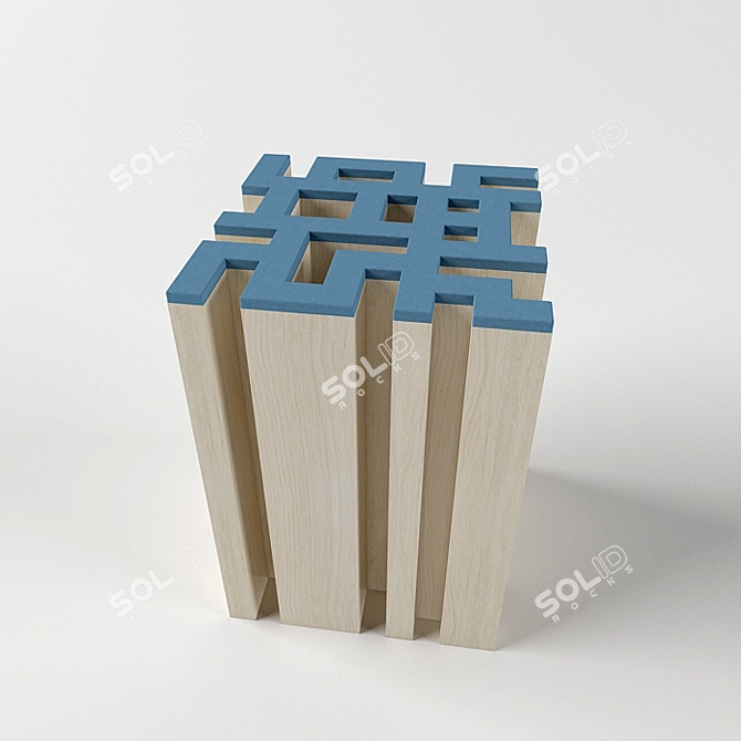 Labyrinth Stool: Stylish and Functional 3D model image 2