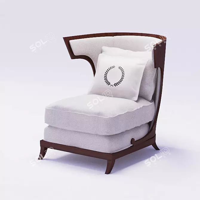 Atrium Mahogany Wood Chair 3D model image 1