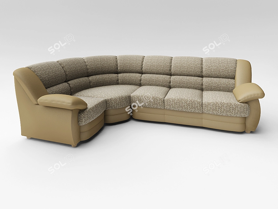 ComfortCozy Corner Sofa 3D model image 1