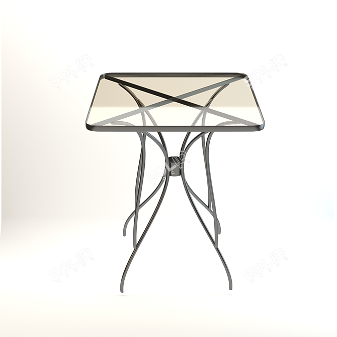 Elegant Glass Top Twisted Table 3D model image 1