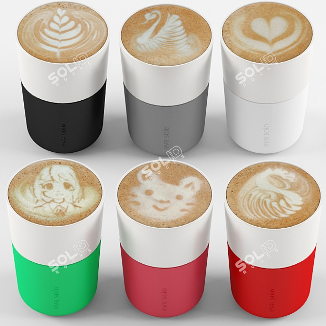 Eva Solo Latte Glasses: Vibrant Colors & Beautiful Latte Art 3D model image 2