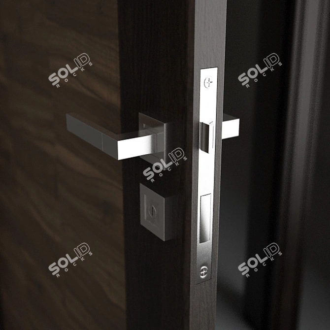 Modern Oak Veneer Door with Pivot 3D model image 2
