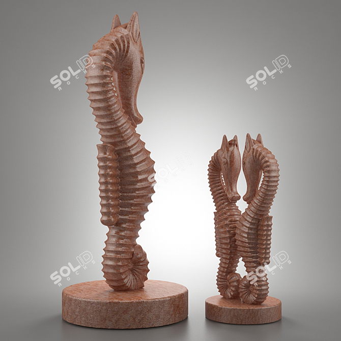 Vintage Iron Sea Horse 3D model image 3