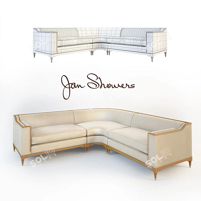 Elegant Marilyn Sectional by Jan Showers 3D model image 1
